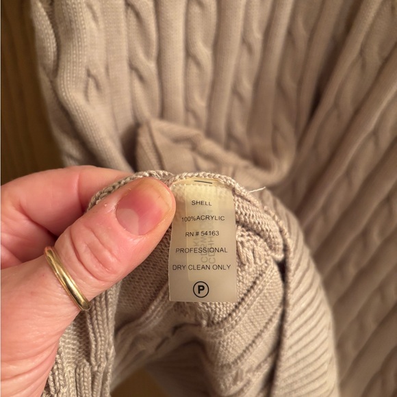 Calvin Klein Cable Knit Sweater Dress with Shawl Collar - Picture 4 of 8